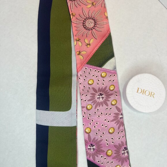 Auth Christian Dior ABCDior Letter E Mitzah Bag Scarf with Box - Like NEW - Picture 6 of 10